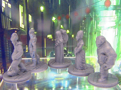 Lot of 5 Alien Civilans Commoners NPCs Mini Miniature Figure 3D Printed Model