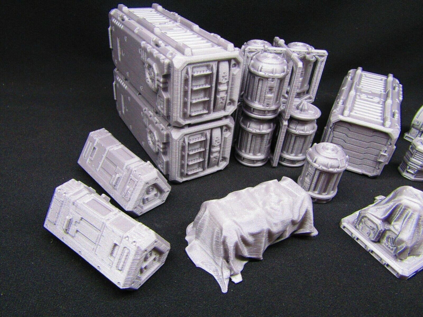 24pc Shipping Docks Cargo Set Scenery Scatter Terrain 3D Printed Model 28/32mm