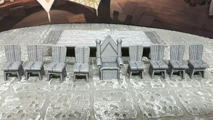 10 Piece King's Banquet Table 28mm Model Dungeons & Dragons Scatter Terrain