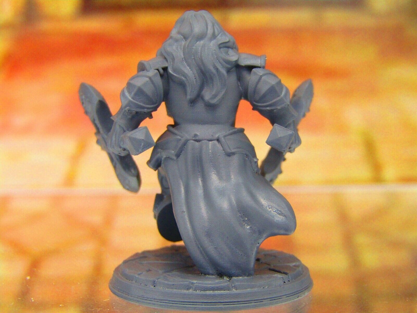Kiness the Fury Female Dual Wielding Dwarf Warrior Mini Miniature 3D Print