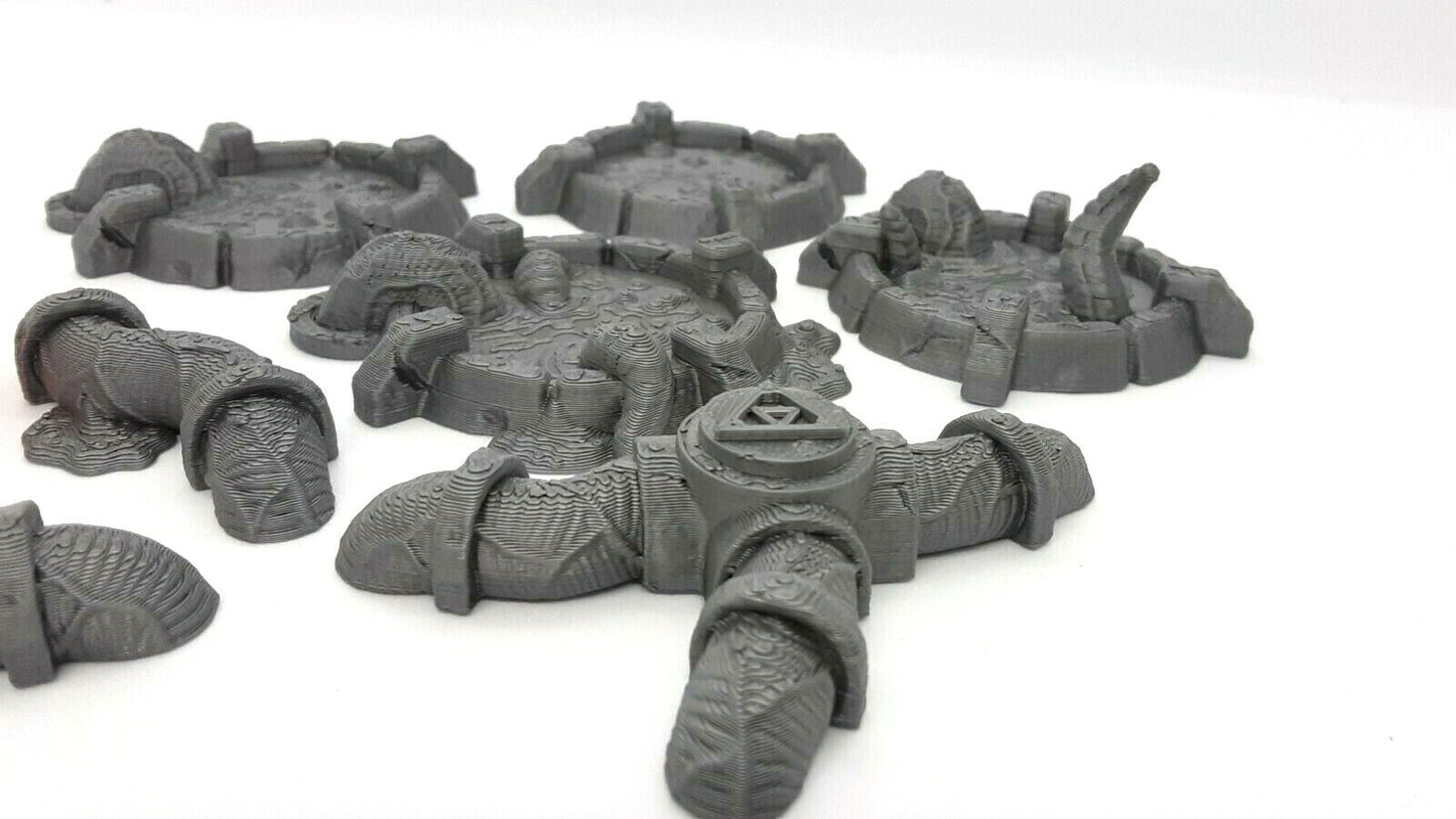 7 Piece Experimental Test Growth Pools Scatter Terrain Scenery Dungeons Dragons