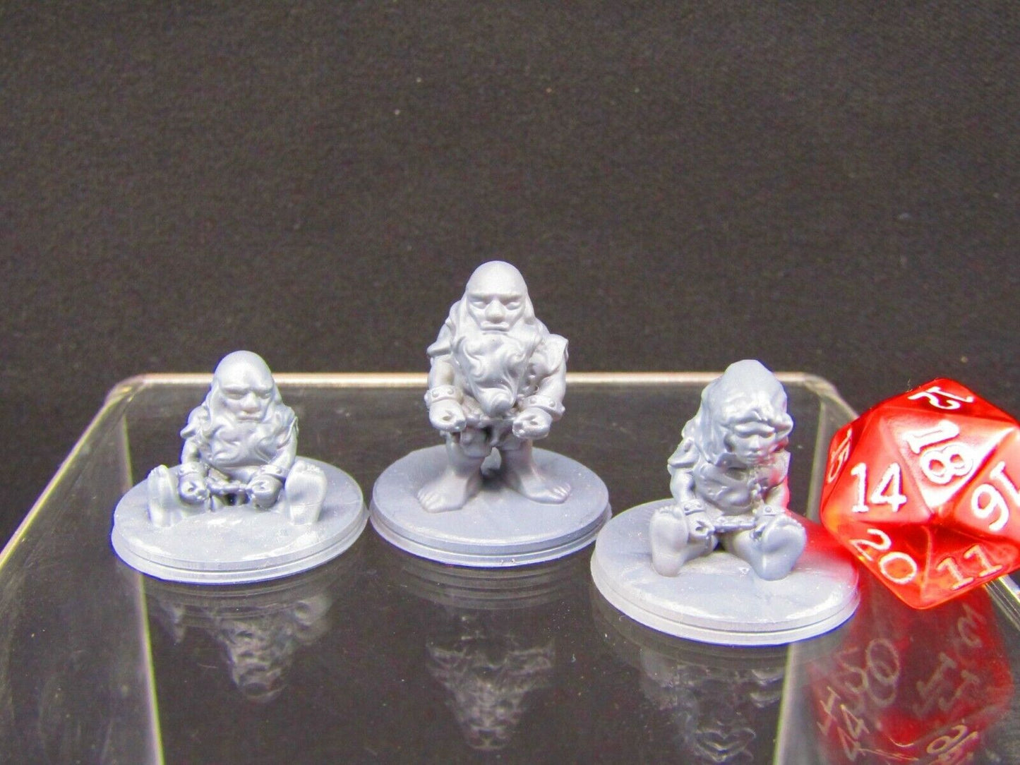 Imprisoned Dwarf Slaves Mini Miniature Figure 3D Printed Model 28/32mm Scale RPG