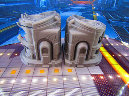Containment Holding Chambers Cages Cells Pair Scenery Terrain 3D Printed Model