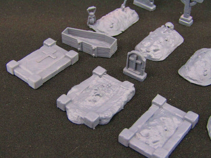 19pc Graverobber Cemetery Graveyard Scatter Set Scatter Terrain Scenery
