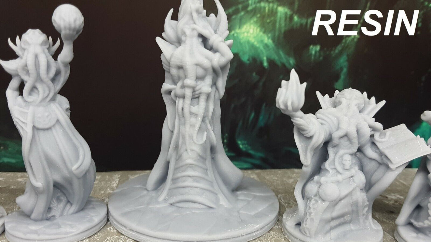 5 Mindflayers Lot Monster Encounter Mini Miniature Figure D&D Resin 3D Printed