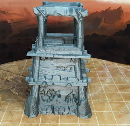 4 Piece 3 Floor Modular Desert Lookout Watchtower Scatter Terrain Scenery