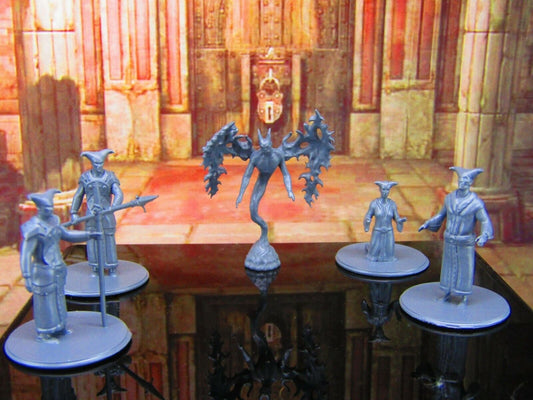 5pc Devout Masked Demonic Cultist Set Mini Miniature Model Character Figure