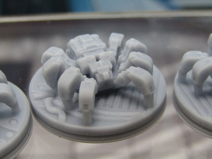 Lot of 3 Mechanical Robot Spider Droids Mini Miniature 3D Printed Figure Model