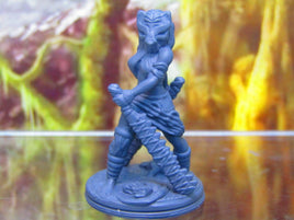 Masked Tribal Jungle Wildcat Warrioress Mini Miniature Figure 3D Printed Model