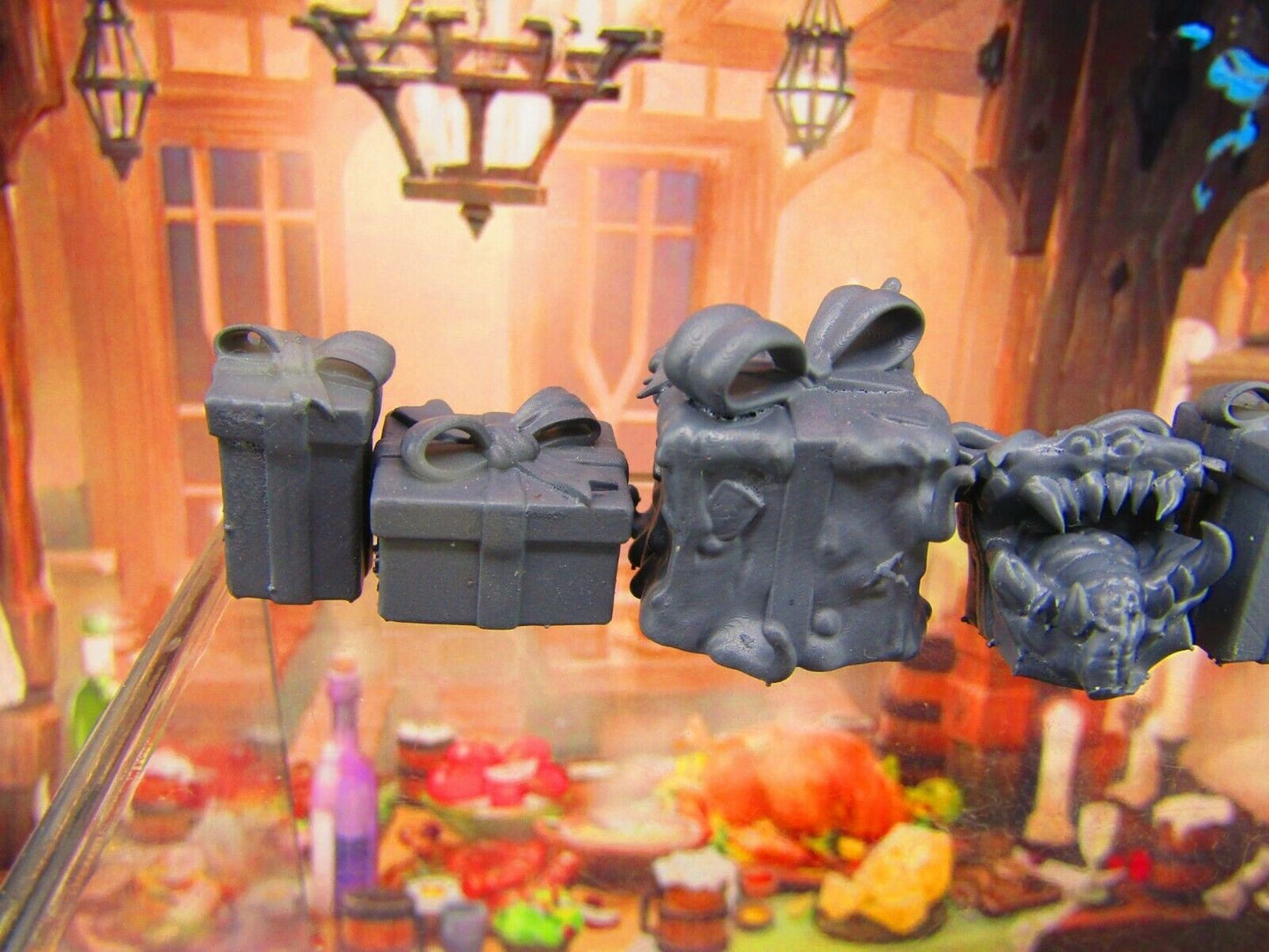 7pc Christmas Present Booby Trap Set Scatter Terrain Scenery Tabletop Gaming