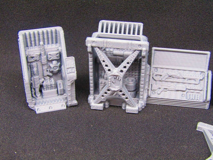 7pc Weapons Arms Dealer & Racks Armory Miniatures 3D Printed Model 28/32mm Scale