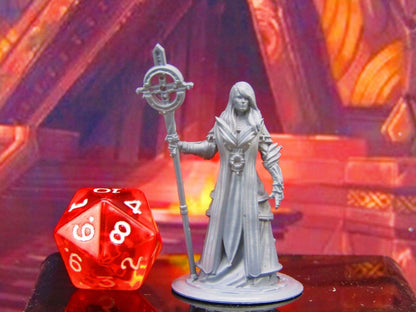 Female Holy Priest w/ Staff Human Mini Miniature Model Character Figure