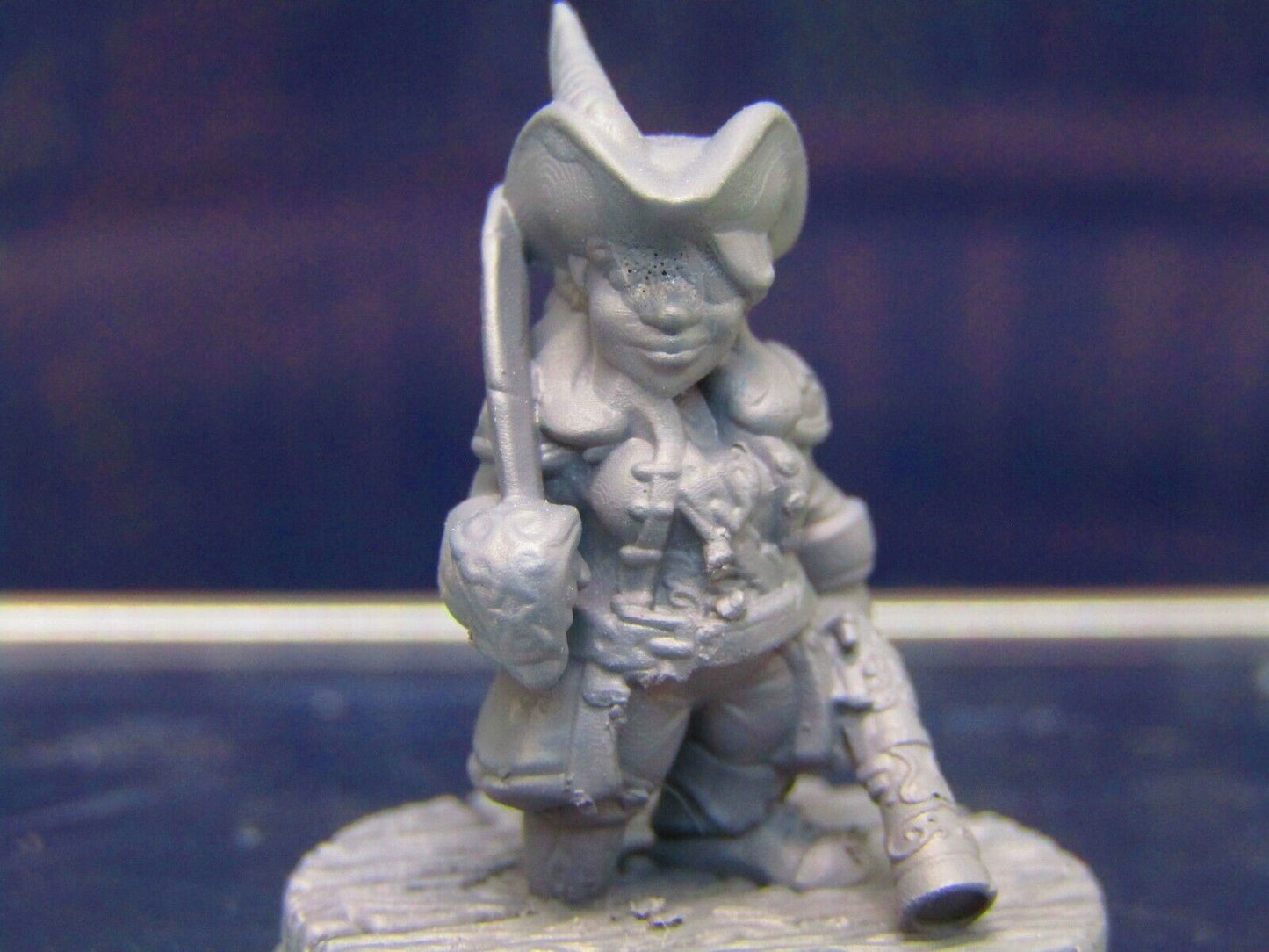Gnome Female Pirate Captain Mini Miniature Figure 3D Printed Model 28/32mm Scale