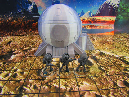 Alien Spaceship & Skeletal Zeta Alien Scatter Terrain Scenery Mini Miniature