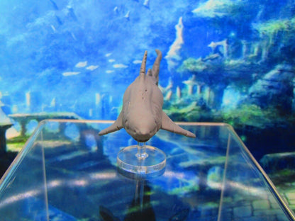 Scarred Battleworn Underwater Shark With Rod & Stand Mini Miniature 3D Printed