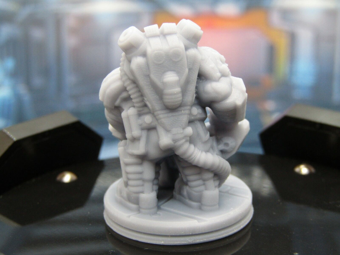 Dwarven Heavy Gunner Space Mercenary Merc Mini Miniature Terrain 3D Printed