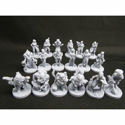 Sci Fi Mini Set 2 - 18 pc Humans, Dwarves, & Humanoids Miniatures Set 3D Printed