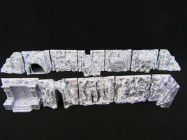 12pc Modular Cliff Wall Set Scatter Terrain Scenery 3D Printed Mini Miniature