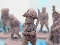 
              5pc Undead Pirate Zombie Ghost Crew Mini Miniature 3D Printed Model 28/32mm
            