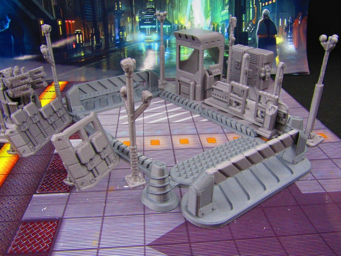 31pc Security Military Checkpoint Gate Scenery Scatter Terrain 3D Printed Model