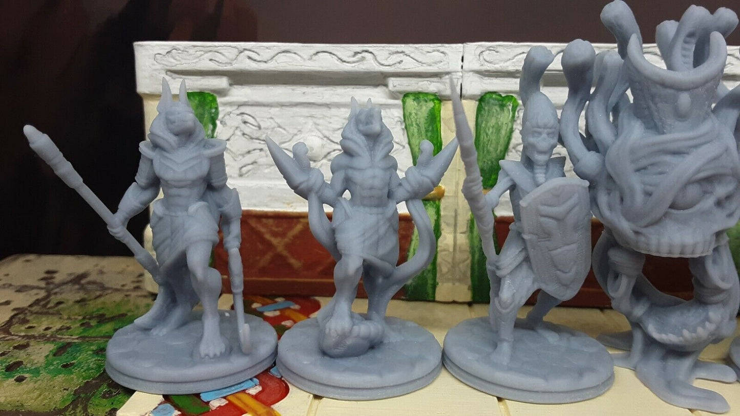 7 Piece Egyptian Tomb Set Mini Miniature 28/32mm Figure D&D 3D Printed Resin