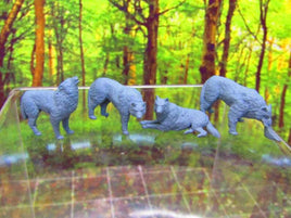 4pc Wolfpack / Wild Dogs Mongrels Set Mini Miniature 3D Printed Figure Model