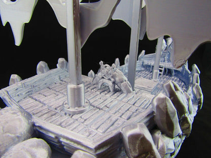 Devil's Scorn Undead Pirate Ship Haunted Boat Scatter Terrain Scenery 3D Printed