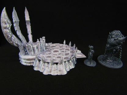 Evil Summoning Circle w Dark Priestess & Chained Ichor Demon Scatter Terrain