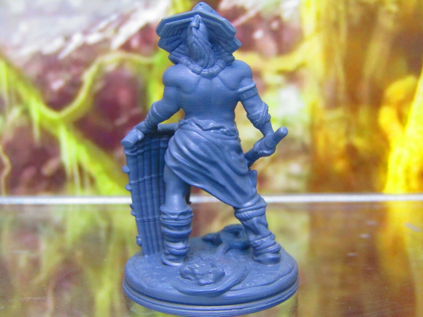 Masked Tribal Jungle Warrior Lizard Warrior Miniature Figure 3D Printed Model