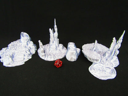 4pc Lava Pools Set  Scatter Terrain Scenery 3D Printed Mini Miniature Model