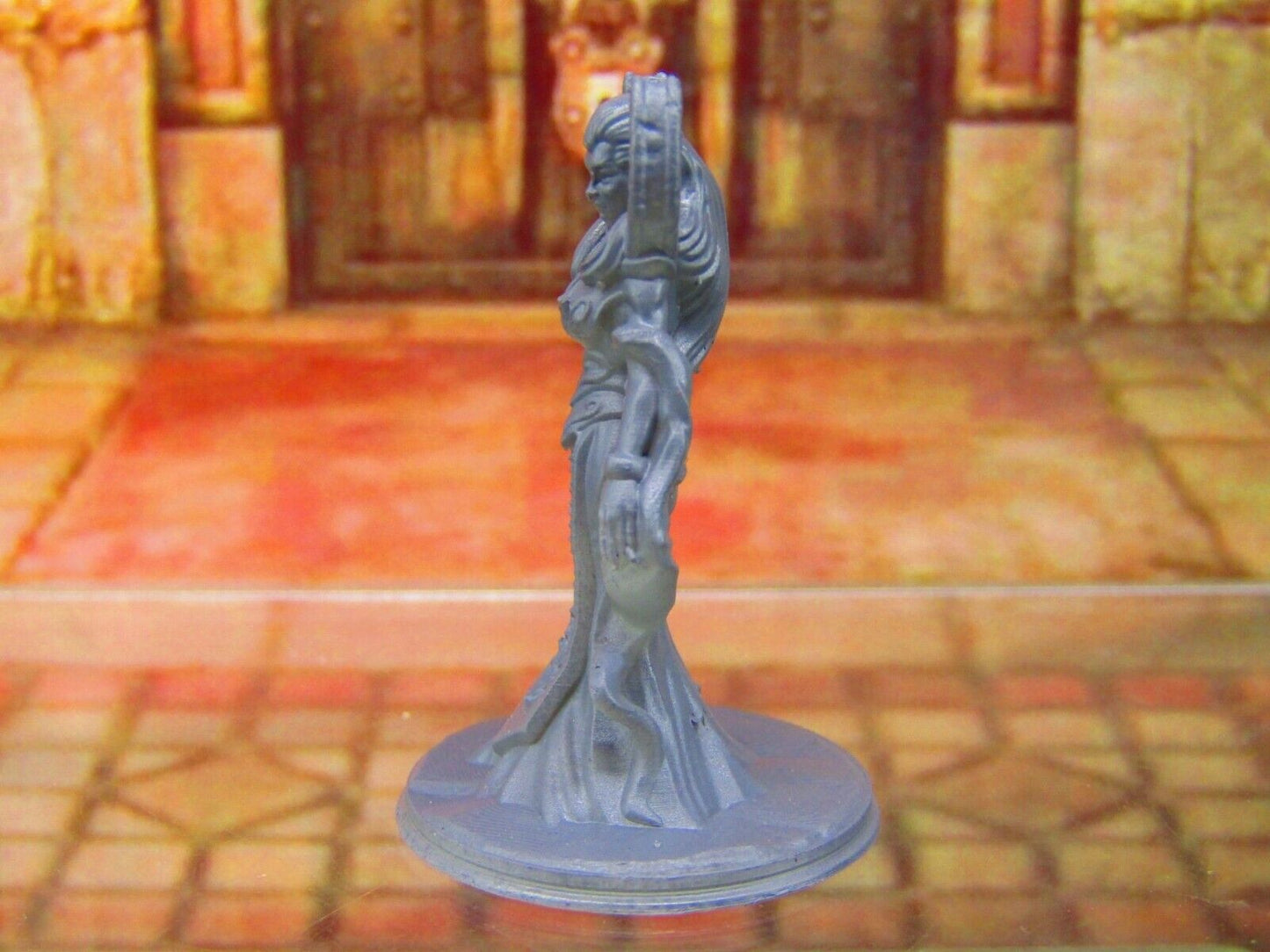 Dark Elf Evil Priestess Sorcerer Wizard Mini Miniature Figure 3D Printed Model