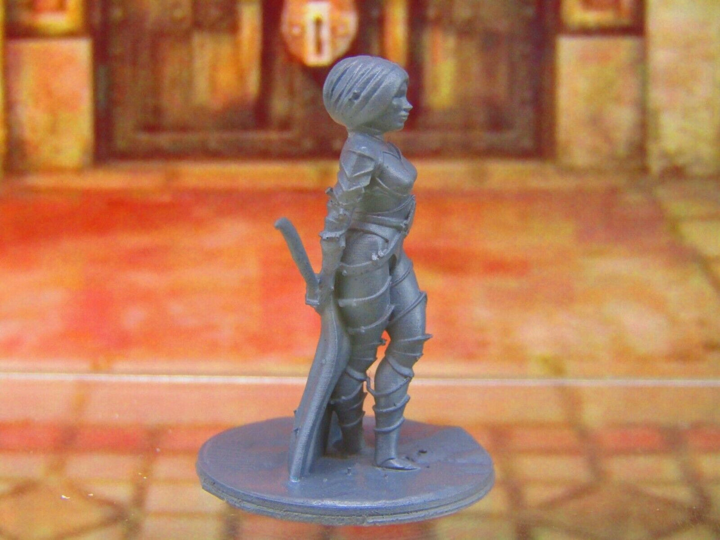 Dark Elf Female Warrior Dual Wielding Mini Miniature Figure 3D Printed Model