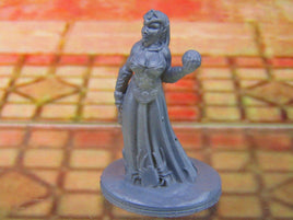 Dark Elf Cleric Female w/ Flail & Spell Mini Miniature Figure 3D Printed Model