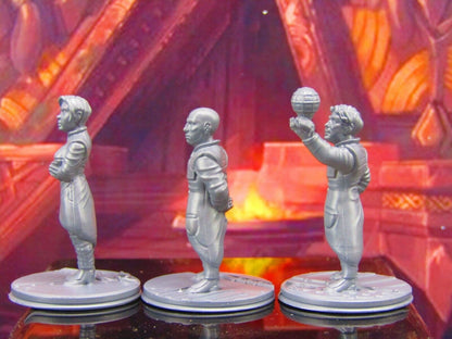 3pc Sci Fi Scientist Professor Set Mini Miniature Model Character Figure