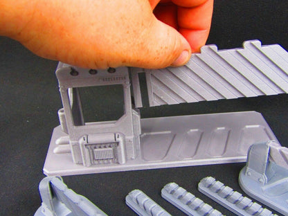 Roadblocks, Gate & Checkpoints Scenery Scatter Terrain 3D Printed Model 28/32mm