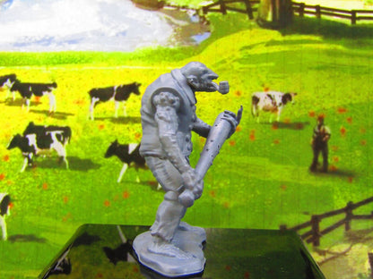 Gangster Troll Smoking Pipe W/ Bat Monster Encounter Mini Miniature Model