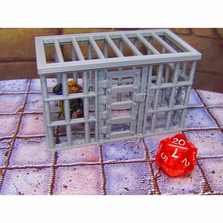 Steel Barred Prison Cell w/ Removeable Top Dungeon Scenery Scatter Terrain Props