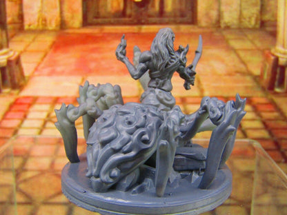 Dark Elf Arachnid Spider w/ Sword Mini Miniature Figure 3D Printed Model 28/32mm