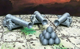 Lot of 3 Cannons Siege Weapon Ship Scatter Terrain 3D Printed Dungeons & Dragons