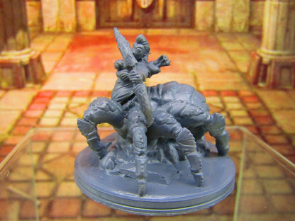 Dark Elf Arachnid Spider Archer Female Bowman Mini Miniature Figure 3D Printed