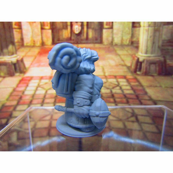 Female Dwarven Artificer Archaeologist Mini Miniature Dwarf 3D Printed Model