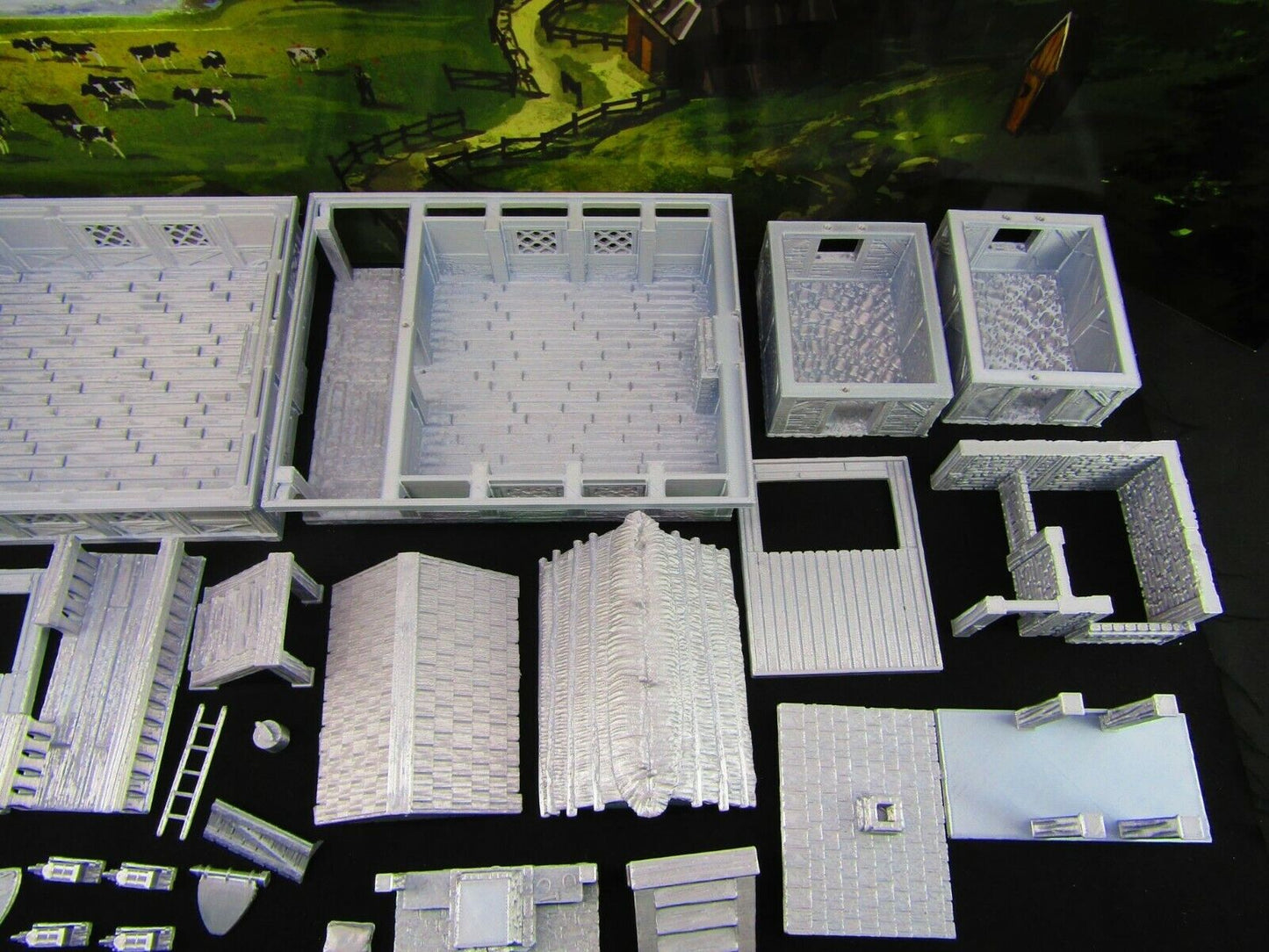 Large Village Center Mill, Stable, Blacksmith, Shops, Tavern & Inn Scatter