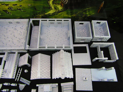 Large Village Center Mill, Stable, Blacksmith, Shops, Tavern & Inn Scatter