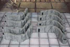 8pc Dry Cavern Dungeonsticks Corner Curves Walls Map Tile Set Scenery D&D