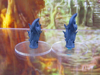 Pair of Flaming Demon Skulls Mini Miniatures 3D Printed Resin Model Figure