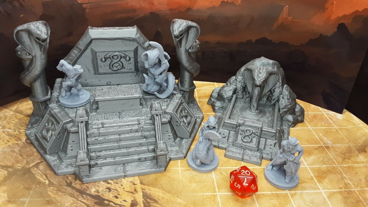 6 Piece Snakefolke Serpent Encounter Set Scatter Terrain Scenery Tabletop Gaming