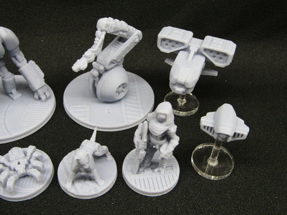 12 pc Sci Fi Mini Set 1 Droids & Robots Miniature Scatter Terrain Scenery