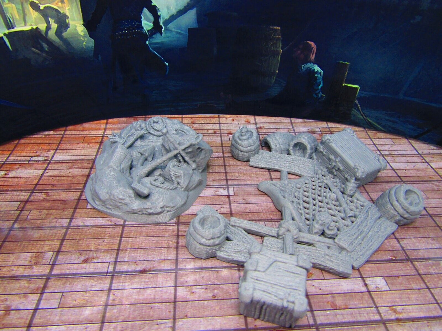 Shipwreck Debris & Anchor for Docks Coast Seashore Scenery Scatter Terrain