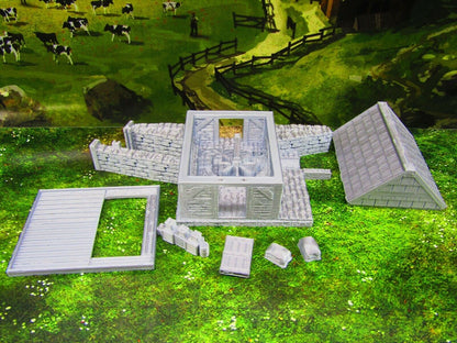 River Grist Mill Grainery Scatter Terrain Scenery 3D Printed Model 28/32mm Scale