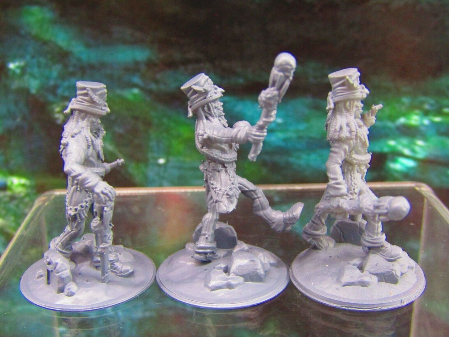 3pc Voodoo Priests Witch Doctors Mini Miniature Figure 3D Printed Model